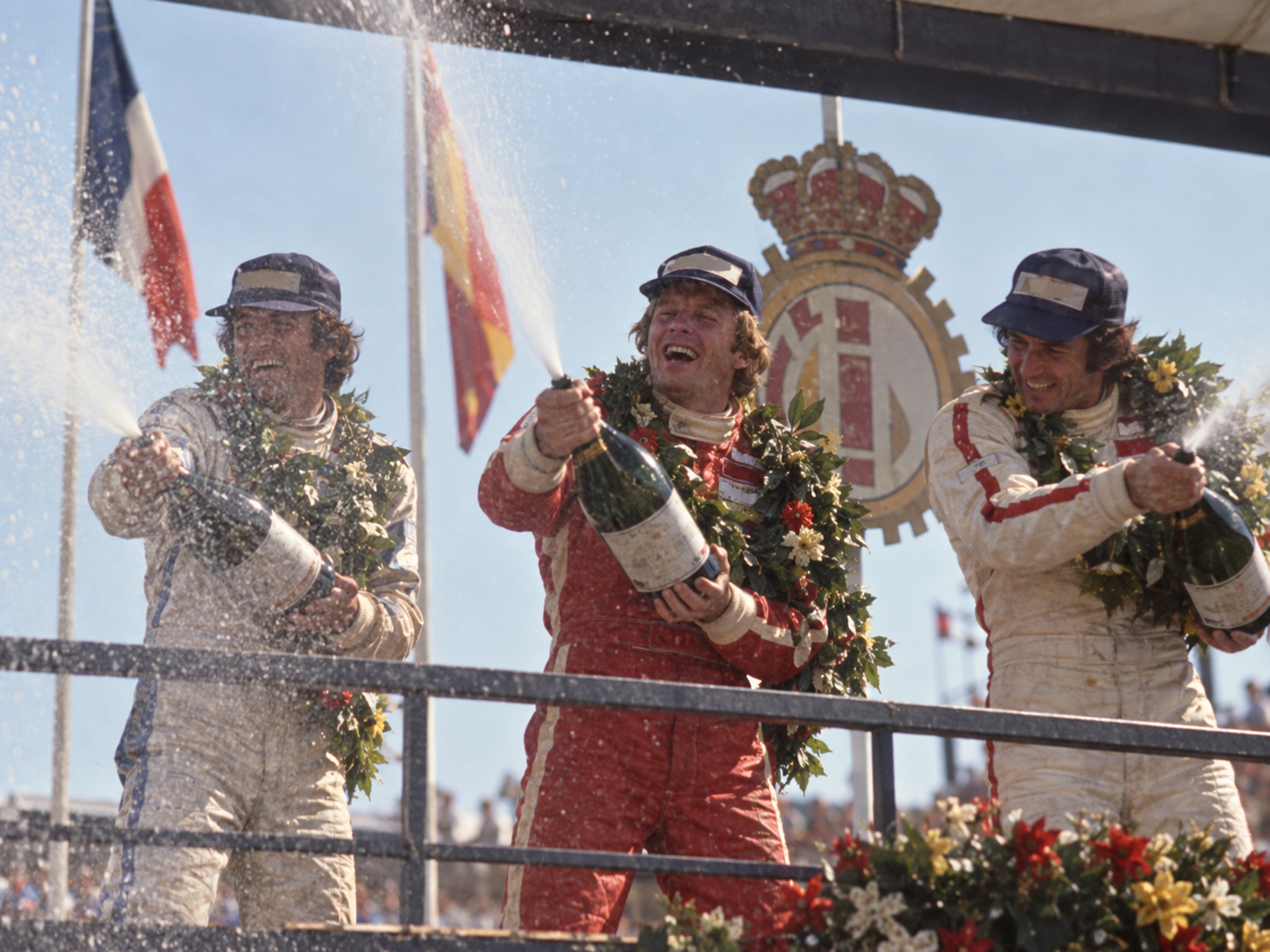 An interpretation of the podium celebration at the 1981 Spanish Grand Prix